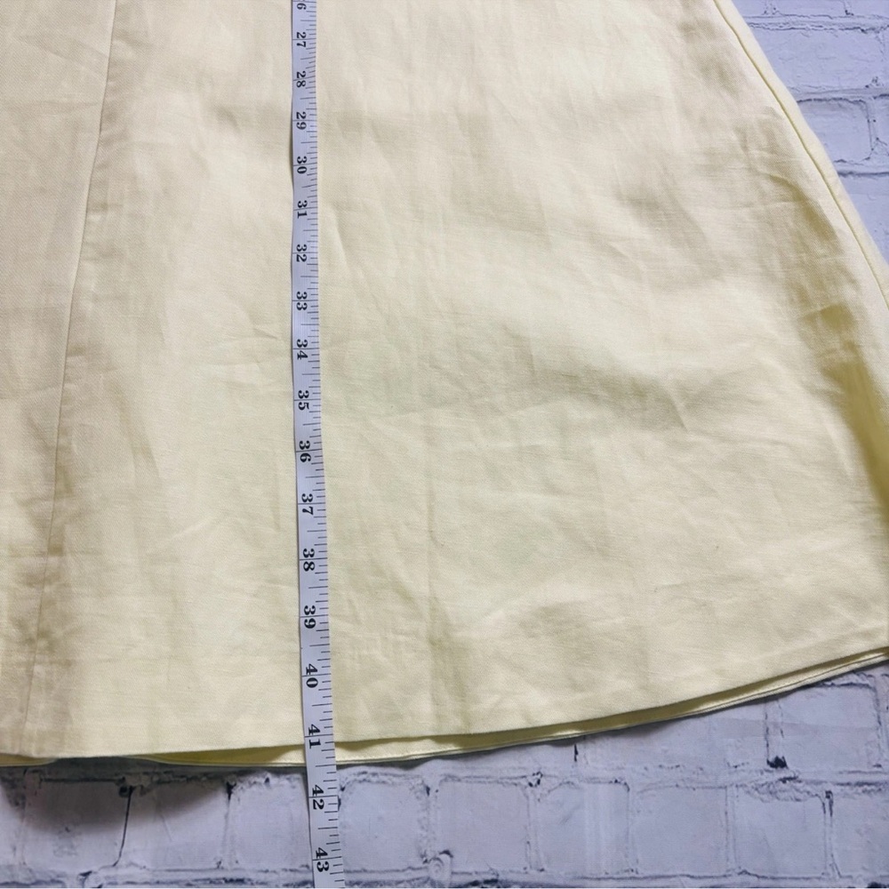 Ann Taylor Size 2 Linen Cotton Lined Midi Dress Buttercream Yellow Halter NWT - Picture 11 of 12